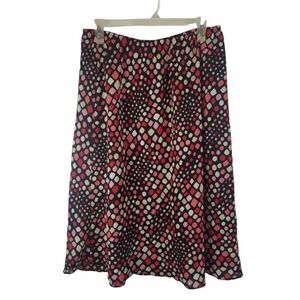 GEORGE PLUS SIZE RED BLACK POLYESTER SKIRT.